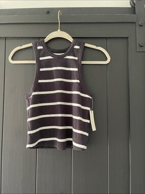 Anthropologie Ribbed Tank Top - Black & White